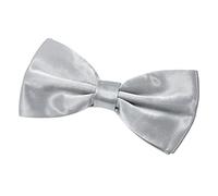 Kajeer Men's Bow Tie for Wedding Party - Solid Color Adjustable Tuxedo Bowtie Classy Silk Pre Tied Formal Bowties (Silver, Solid colour)