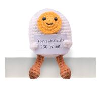 Kajfjad Crochet Pocket Egg, Handmade Lucky Charm with Courage Message, Get Well Soon Gift for Friends, Easter Keepsake for Women Men, Emotional Support Token