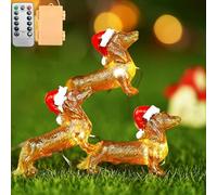 Kajfjad Dachshund String Lights, 10FT 30LED Sausage Dog Lighting with Remote and Timer, Indoor Outdoor Decor for Christmas Tree, Wedding and Party Decoration