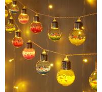 Kajfjad Smiley Face Lights, 20 LED Colorful Bubble Ball Fairy Lights, 3m Battery Powered Indoor Outdoor Decor for Bedroom, Party, Wedding and Holiday Christmas Tree