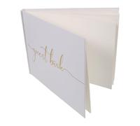 KAJNBN 100 Sheets Wedding Guest Book Made of White Paper with Plenty of Space to Write Your Message, Anti-Smell Ink for Long Time Storage, Modern Elegant Design Hardcover Guest Message Book for