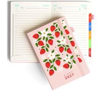 KaKa Dragon 2027 Diary Day to Page (Pink) | Academic Diary A5 Planner (400 pages), Indents for Each Month, Inner Pocket, Hardback Cover