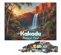 Kakadu National Park Waterfall Illustration Jigsaw Puzzle, 1000 Pieces | Puzzle for Adults - quiet indoor hobby for adults at your own pace.