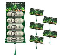 KAKAHOUS 2026 New Christmas Cash Gift Envelopes, Money Holder with 10 Slots for Envelope, Surprise Christmas Money Holders for Cash, Xmas Gifts Men Women Girls Boys Mom Dad (5pc Green)