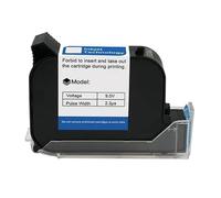 KAKAK 12.7mm Economy Online Handheld Inkjet Printer Cartridge Fast Drying Water-proof Solvent Black Ink for Text Barcode Date Time, etc(1PC)