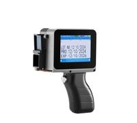 KAKAK 12.7mm Printing QR Bar Batch Code Date Logo Expiry Label Portable Mini Handheld Thermal Inkjet Printer for Text Barcode Date Time, etc(With handle js12)