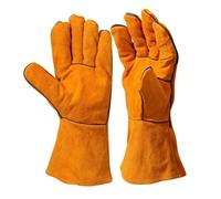 KAKAK Double layer cowhide welding gloves for welders, wear-resistant welding, thermal insulation, extended soft suede, thickened labor protection Effective Protection