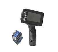 KAKAK Handheld Inkjet Printer 25.4mm Bar Batch Code Variable Number Expiry Date Label Portable Hand Jet for Text Barcode Date(1SET with 4BLACK INK)