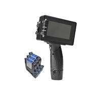 KAKAK Handheld Inkjet Printer 25.4mm Bar Batch Code Variable Number Expiry Date Label Portable Hand Jet for Text Barcode Date(1SET with 3BLACK INK)