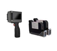 KAKAK Handheld Inkjet Printer Gun 16.8V 600dpi 12.7mm Portable Intelligent Logo Fast Dry for Text Barcode Date Time, etc(Machine with 2 Ink)