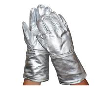 KAKAK High Temperature Resistant Aluminum-plated Welding Work Gloves, High Temperature Resistant Thickened Safety Gloves Effective Protection