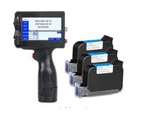 KAKAK Portable Intelligent Handheld Label Inkjet Printer Production Date QR Code Supports Multiple Languages Without Fading for Text Barcode Date Time, etc(Printer-3 Ink)
