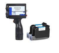 KAKAK Portable Intelligent Handheld Label Inkjet Printer Production Date QR Code Supports Multiple Languages Without Fading for Text Barcode Date Time, etc(Printer-2 Ink)