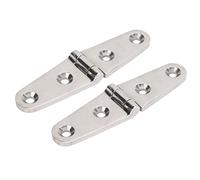 KAKAKE 316 Stainless Steel Strap Hinge, 4mm Thick Marine Grade Hardware | Heavy duty strap hinge with mirror polish, for boat deck cabinet sliding door, shed barn gate