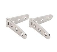 KAKAKE 316 Stainless Steel Strap Hinge, 4mm Thick Marine Grade Hardware | Heavy duty strap hinge with mirror polish, for boat deck cabinet sliding door, shed barn gate