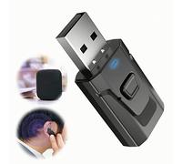 KAKAKE 4 in 1 USB Bluetooth Receiver Dual Output Easy to Use for Computer TV Projector Car Black