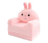 KAKAKE Cartoon Foldable Kids Sofa, Humanize Children Foldable Sofa Bed Comfortable Wide Armrest for Kindergarten(Pink)