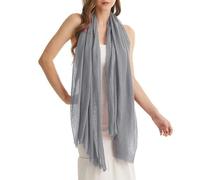 Kakaly Women Scarf Cotton Linen - Chic Ladies Solid Scarves Soft Large Long Wrap Shawl Headscarf Lightweight Neck Scarf Hijab,180×100CM