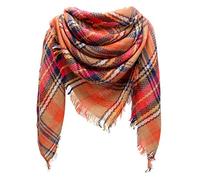 Kakaly Women Tartan Scarf - Winter Plaid Blanket Scarfs Warm Large Triangle Shawl Wrap Cashmere Soft Checked Ladies Scarves Gifts