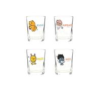 Kakao Ryan Dance SOJU glass 소주 소주잔 Korean Soju Alcohol shot glasses Glassware set of 4 Apeach Neo Muzi
