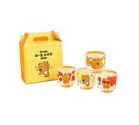 Kakao Ryan Soju Glasses Magic Alternating Temperature Soju Shot Glass set of 4
