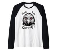 Kakapo Owl Parrot Red Eyes Angry Street Style Vibes Raglan Baseball Tee