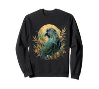 Kakapo Parrot Drawing Moon Artwork Nature Kakapo Lover Sweatshirt