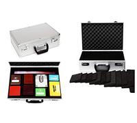 KakapopoTCG TC-A5 Silver Lockable Storage Case with Sliding Divider Walls for TCG, Deck Box, Card Games, MTG, Magic, FaB, Yugioh, Dominion, Trading Cards, Board Games