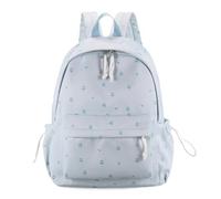 kakarin choyx Aesthetics Cute Floral Print Backpack For Women 16.1 Inch Japanese Kawaii Versatile Lightweight Travel Bag, Blue, M