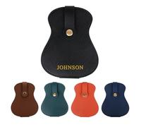 KakaTify Personalized Guitar Picks Holder with Name Custom Leather Guitar Pick Case with 18 Slots Diy Pick Box Storage Letter Initial Monogram Text for Guitar Players