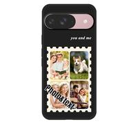 KakaTify Personalized Photo Phone Case for Google Pixel 9 Customized Collage Picture Cover Custom Soft Protective TPU Design Your Own Cases for Family Friends Couple 4 Photos-Black