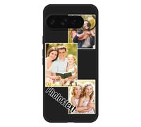 KakaTify Personalized Photo Phone Case for Google Pixel 9 Pro XL Customized Collage Picture Cover Custom Soft Protective TPU Design Your Own Cases for Family Friends Couple 3 Photos-Black