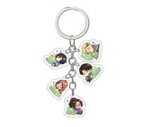 kakazoomm store Attack Levi on Titan Eren Armin Conan Keychains Anime Acrylic 5in1 Hanging Ornament Keyring Car Key Ring Cotume Props