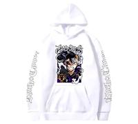kakazoomm store Black Asta Clover Pattern Hoodies Asta Asta Winter Long Sleeves Top Clover Anime Asta Yuno Outerwear Fleece Sweatshirt