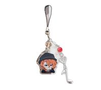 kakazoomm store Bungo Stray Osamu Dazai Dogs Mobile Phone Chain Popular Anime Print Beaded Pendant Chain Chuuya Nakahara Keychain Decoration