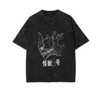 kakazoomm store Kaiju Anime No8 Washed T Shirt Featuring Kafka Hibino Mina Ashiro Reno Ichikawa Stylish Unisex Top Trendy for Anime Fans