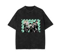 kakazoomm store Kaiju Anime No8 Washed T Shirt Featuring Kafka Hibino Mina Ashiro Reno Ichikawa Stylish Unisex Top Trendy for Anime Fans