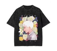 kakazoomm store The Summer Anime Hikaru Died Retro Washed Street T-Shirt Versatile Loose-Fitting Short-Sleeved top