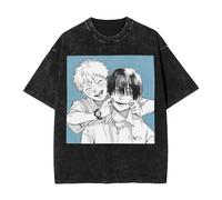 kakazoomm store The Summer Anime Hikaru Died Retro Washed Street T-Shirt Versatile Loose-Fitting Short-Sleeved top