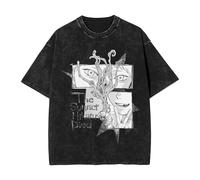 kakazoomm store The Summer Anime Hikaru Died Retro Washed Streetwear T-Shirt Versatile Loose-Fitting Short-Sleeved Top