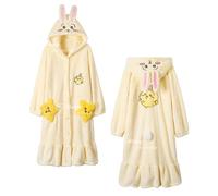 kakazoomm store Winter Coral Velvet Robe Thickened Pyjamas Set Chikawa Pajamas for Women Usagi Cute Homewear Nightwear