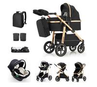 Kakbgee 3 in 1 Baby Stroller, Pram Travel System, Height Adjustable Handle