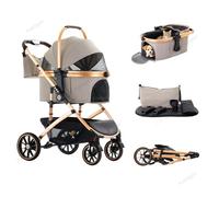 Kakbgee Dog Stroller, Pet Pram for Small Medium Dog Cat, One-Click Fold