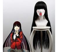 Kakegurui Jabami Yumeko Cosplay Wig 80cm Long Straight Heat Resistant Synthetic Hair Wig for Women Anime Wig Black
