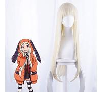 Kakegurui xx Yomoduki Runa Cosplay Wig for Women Girl 80cm Long Straight Anime Wig Heat Resistant Synthetic Hair Party Wig Blond Yomoduki Runa
