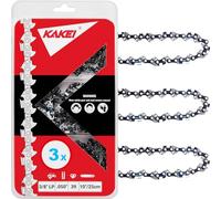 KAKEI 10 Inch Chainsaw Chain 3/8" LP Pitch, 050" Gauge, 39 Drive Links (3 Chains)