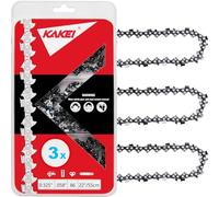 KAKEI 22 Inch Chainsaw Chain .325" Pitch .058" Gauge 86 Drive Links Fits Blue Max 20160 57cc (3 Chains) - Full Chisel