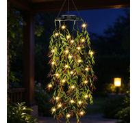 Kaket 1Pack Ip65 Waterproof 66 Led Solar Hanging Garden Lights Outdoor Solar Lights For Patio Porch Fence Pergola Backyard Decor