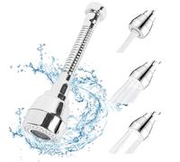 Kaket 360°Swivel Kitchen Tap Spray Head Attachment, Flexible Faucet Sprayer with 3 Modes, 360°Rotatable Tap Adapter for Kitchen Sink (Size 2, Medium)