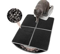 Kaket Cat Litter Mat 75 x 55CM Large Cat Litter Trapping Mat, Non-slip Cat litter Mat Large, Waterproof Double Layer Litter Box Mat